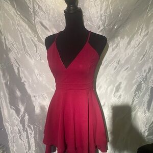 Windsor Red Dress with Lace Back Detail